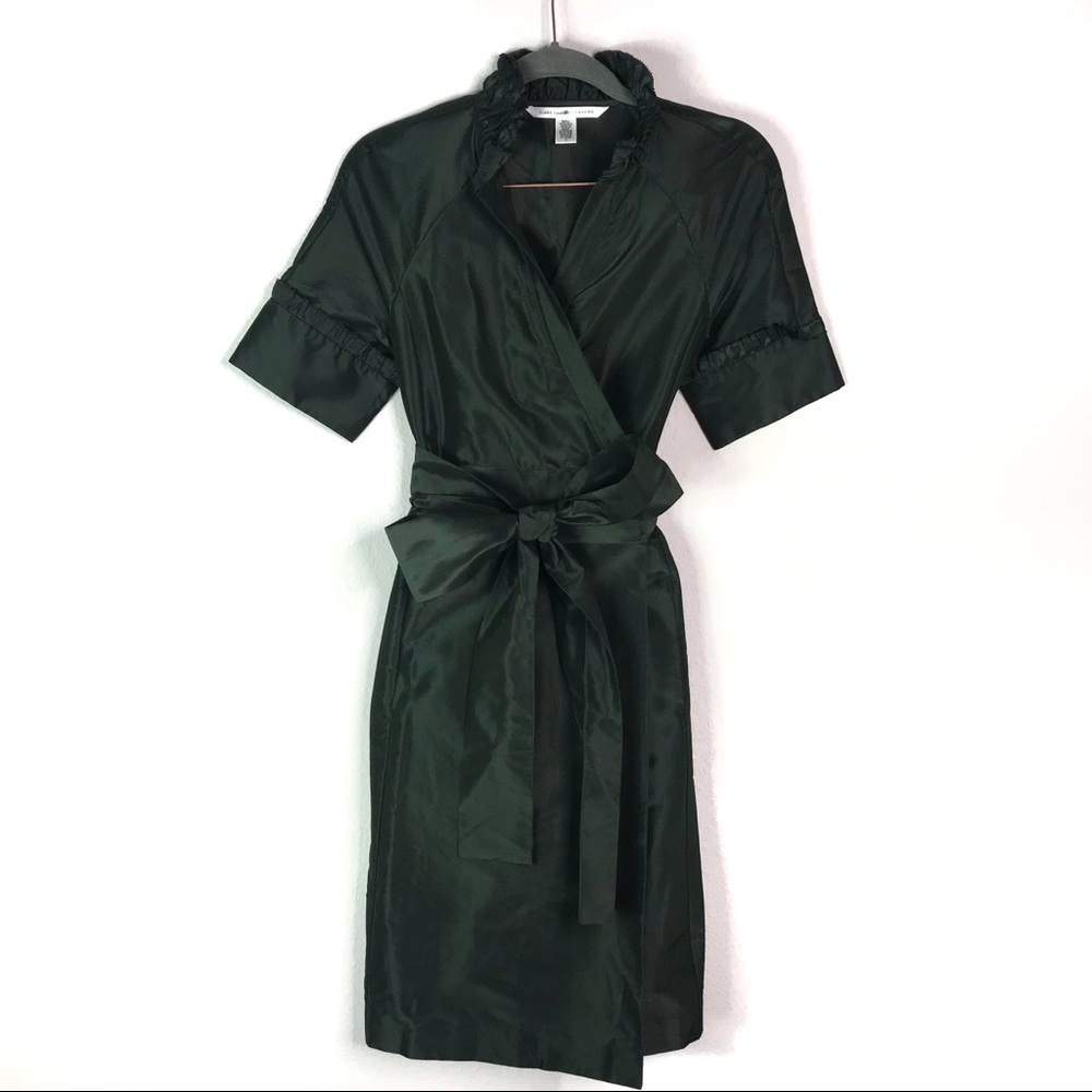 Diane Von Furstenberg Dark Green Wrap Dress